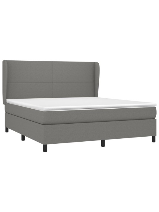 Box spring postel s matrací tmavě šedá 180x200 cm textil