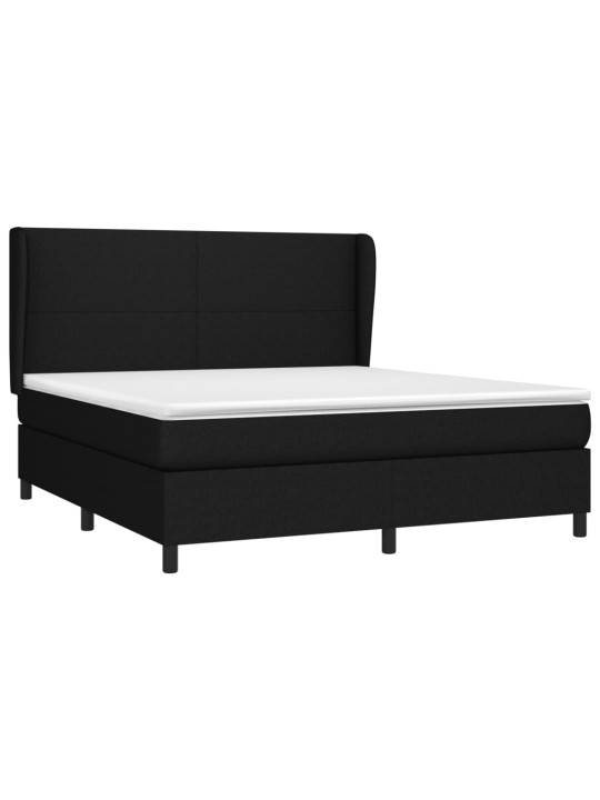 Box spring postel s matrací černá 180x200 cm textil