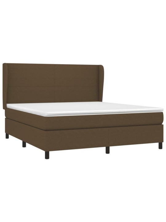 Box spring postel s matrací tmavě hnědá 180x200 cm textil
