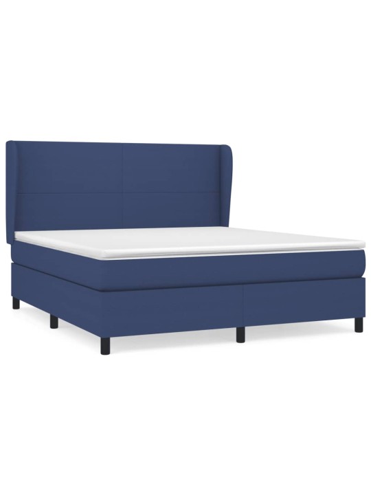 Box spring postel s matrací modrá 180x200 cm textil