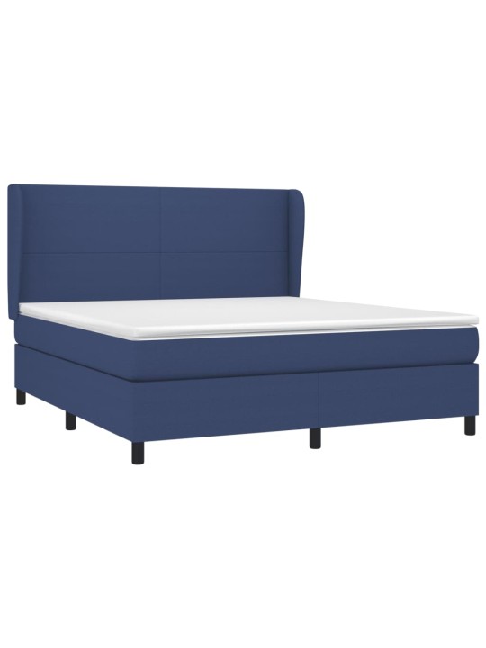 Box spring postel s matrací modrá 180x200 cm textil