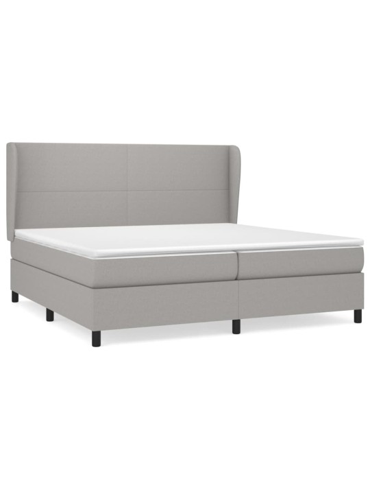 Box spring postel s matrací světle šedá 200 x 200 cm textil