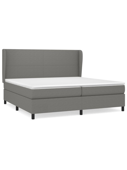 Box spring postel s matrací tmavě šedá 200x200 cm textil