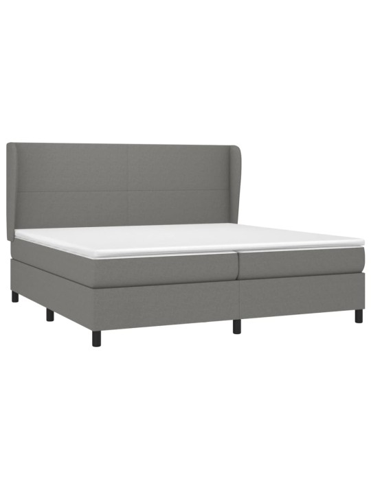 Box spring postel s matrací tmavě šedá 200x200 cm textil