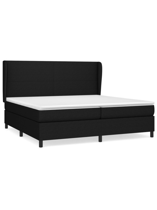 Box spring postel s matrací černá 200x200 cm textil