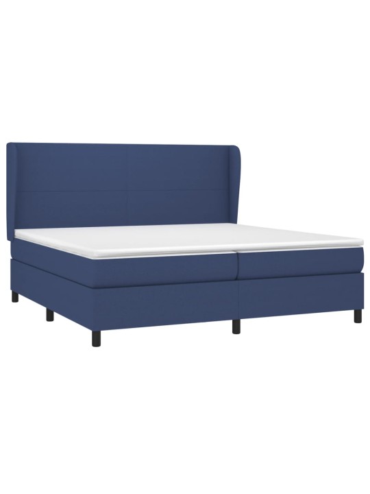 Box spring postel s matrací modrá 200x200 cm textil