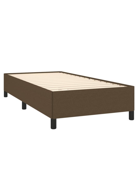 Box spring postel s matrací tmavě hnědá 90x200 cm textil