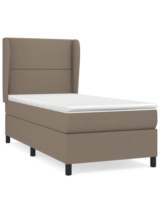 Box spring postel s matrací taupe 90x200 cm textil