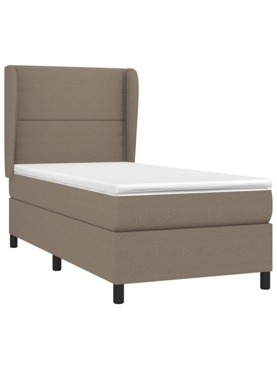 Box spring postel s matrací taupe 90x200 cm textil