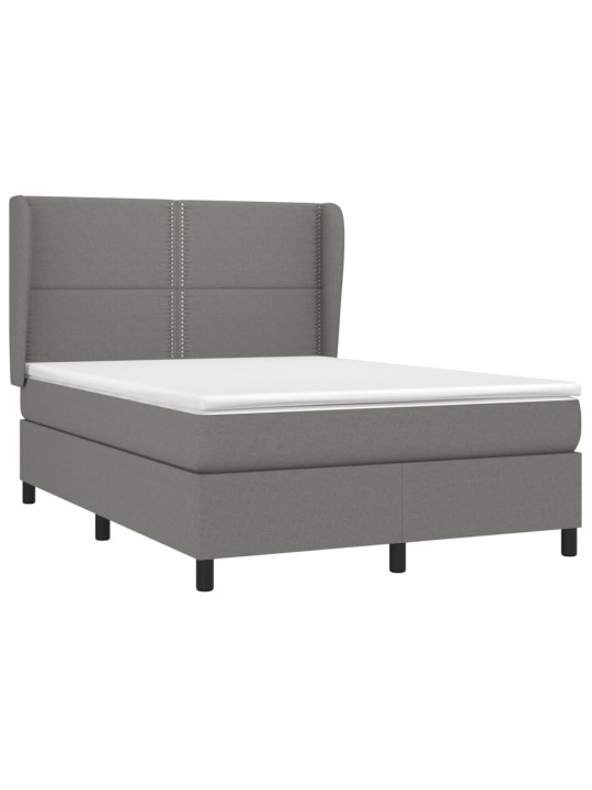 Box spring postel s matrací tmavě šedý 140 x 190 cm textil