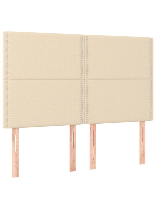 Box spring postel s matrací krémová 140x190 cm textil