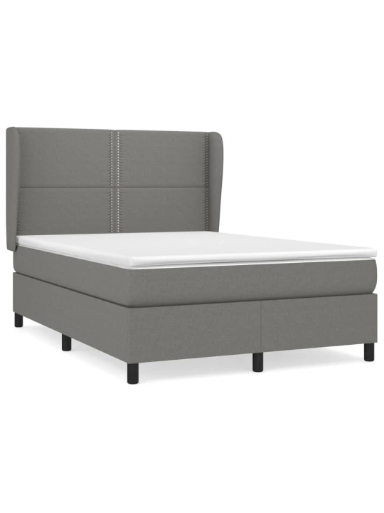 Box spring postel s matrací tmavě šedá 140x200 cm textil