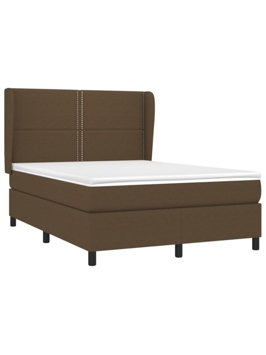 Box spring postel s matrací tmavě hnědá 140x200 cm textil