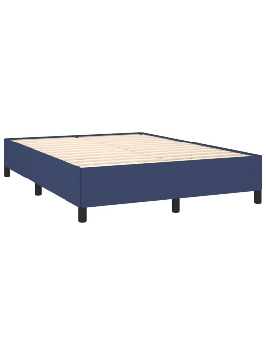 Box spring postel s matrací modrá 140x200 cm textil