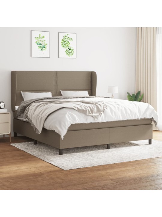 Box spring postel s matrací taupe 160x200 cm textil