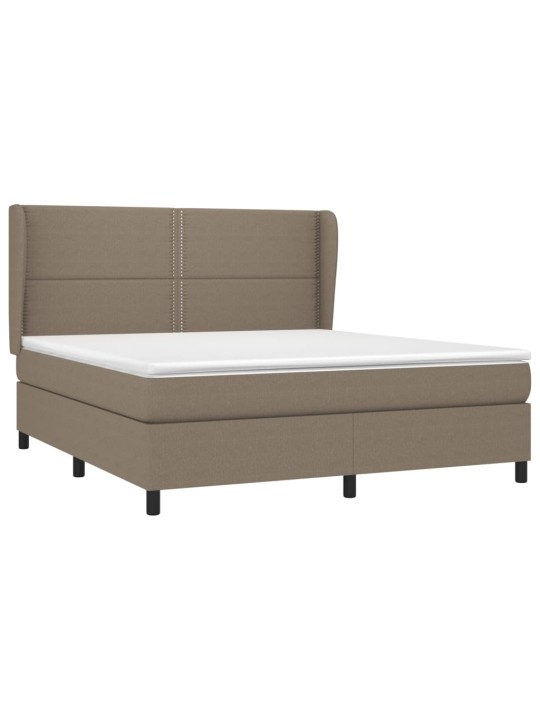 Box spring postel s matrací taupe 180x200 cm textil