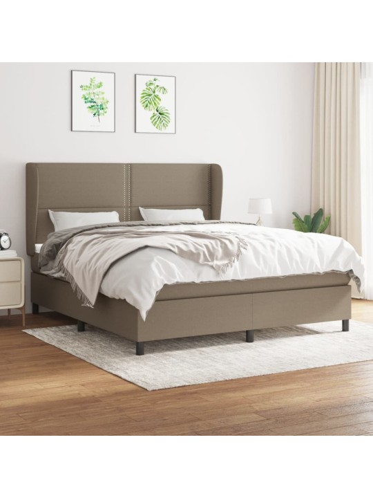 Box spring postel s matrací taupe 180x200 cm textil