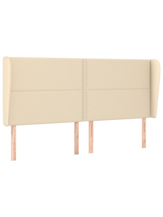 Box spring postel s matrací krémová 200x200 cm textil