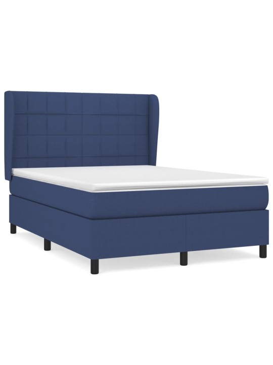 Box spring postel s matrací modrá 140x200 cm textil