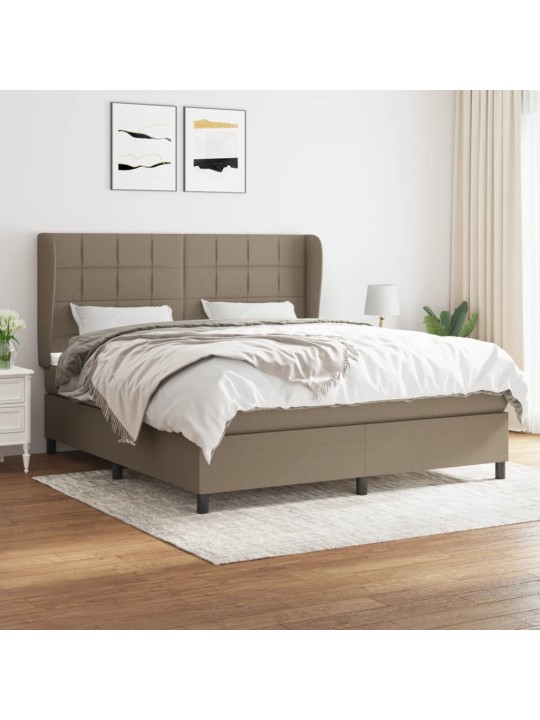 Box spring postel s matrací taupe 160x200 cm textil