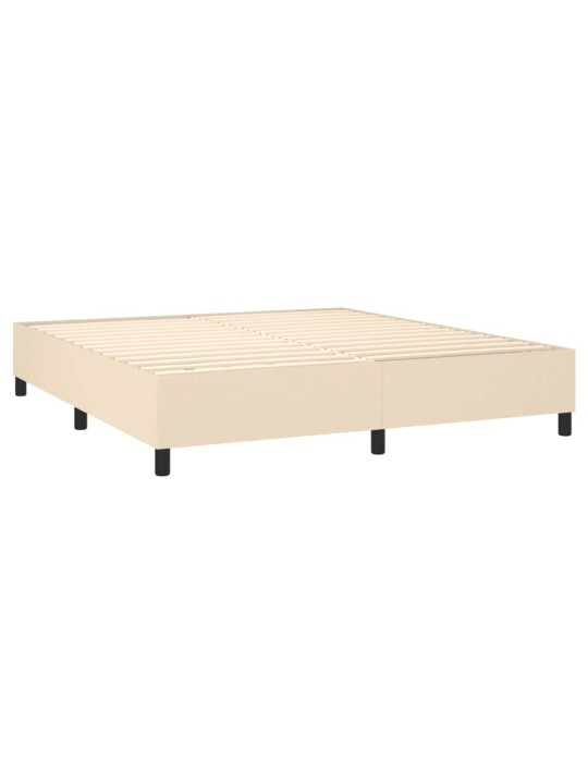 Box spring postel s matrací krémová 160x200 cm textil