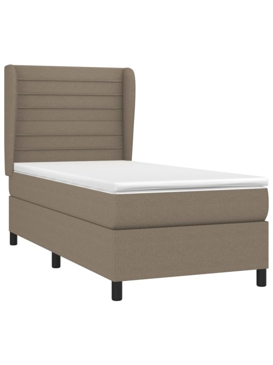 Box spring postel s matrací taupe 90x200 cm textil