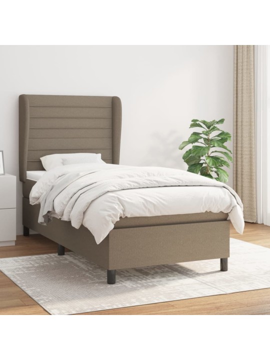 Box spring postel s matrací taupe 90x200 cm textil
