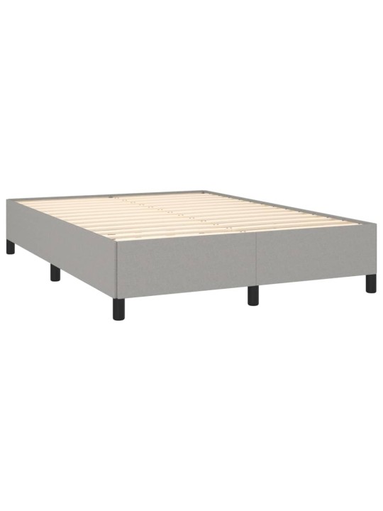 Box spring postel s matrací světle šedá 140 x 200 cm textil