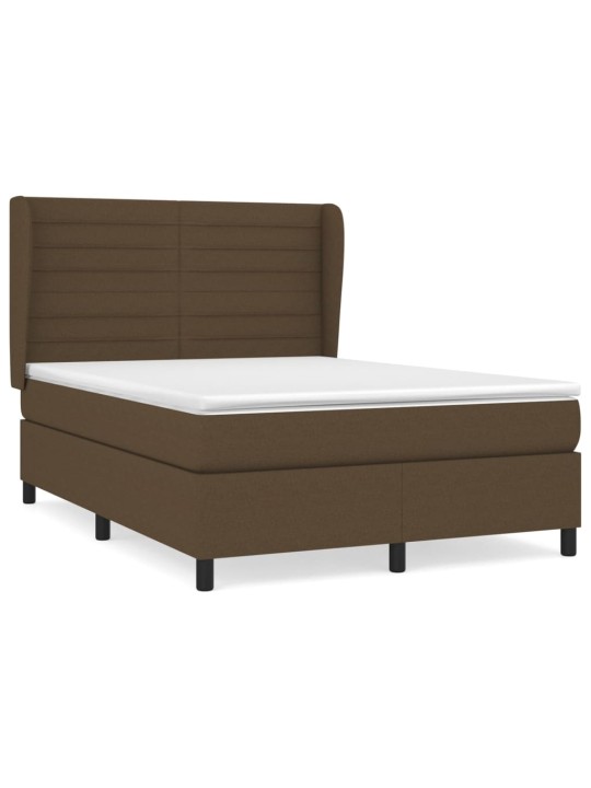 Box spring postel s matrací tmavě hnědá 140x200 cm textil