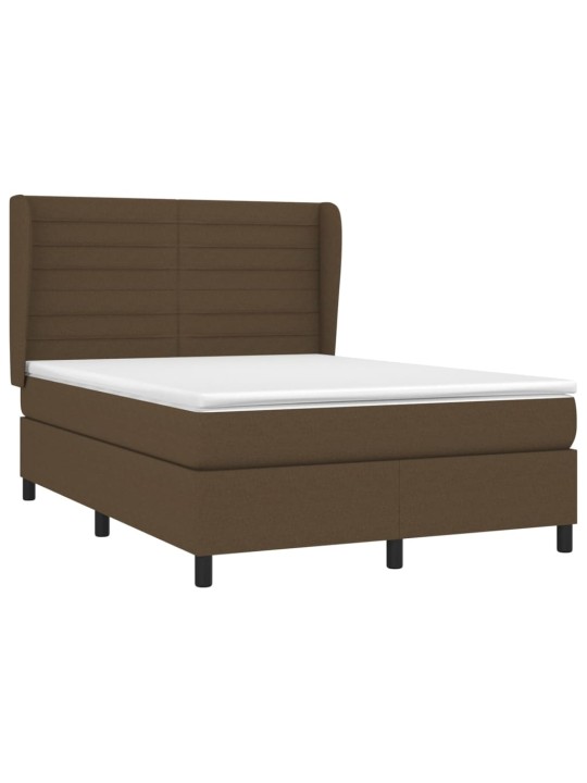 Box spring postel s matrací tmavě hnědá 140x200 cm textil