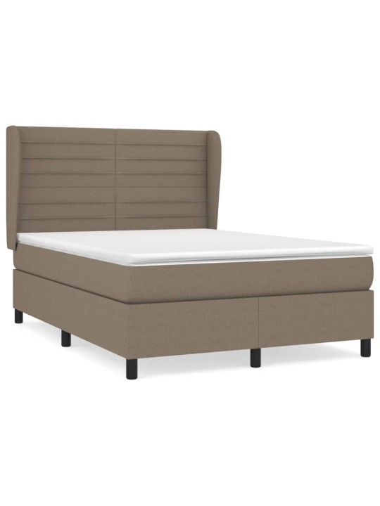Box spring postel s matrací taupe 140x200 cm textil