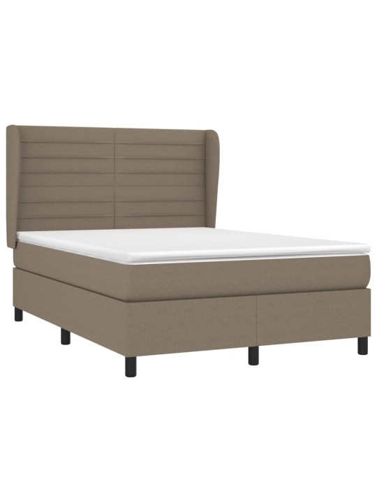 Box spring postel s matrací taupe 140x200 cm textil