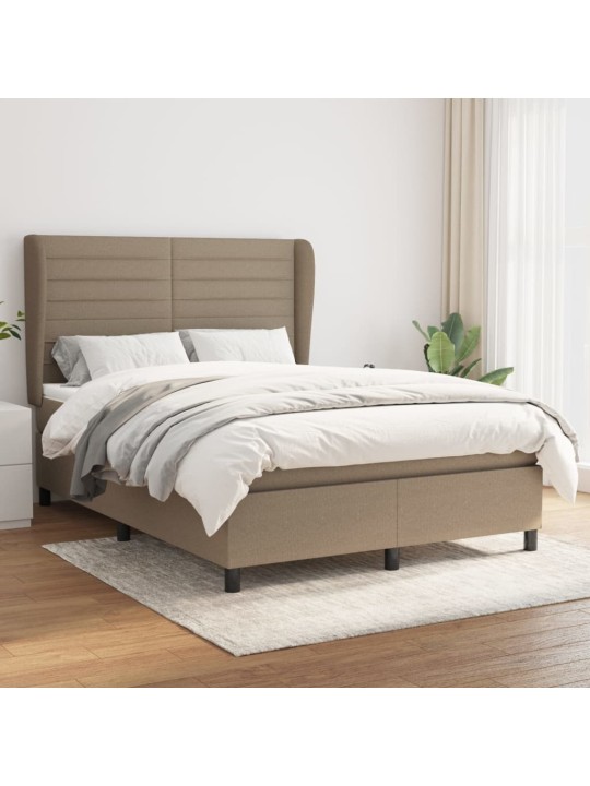 Box spring postel s matrací taupe 140x200 cm textil