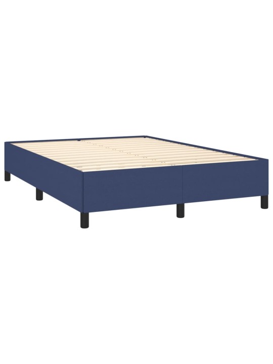Box spring postel s matrací modrá 140x200 cm textil