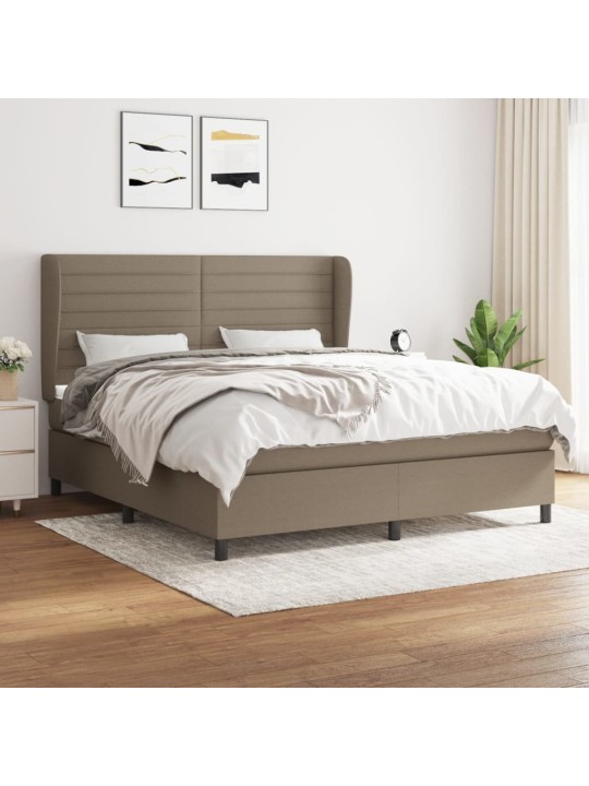 Box spring postel s matrací taupe 180x200 cm textil