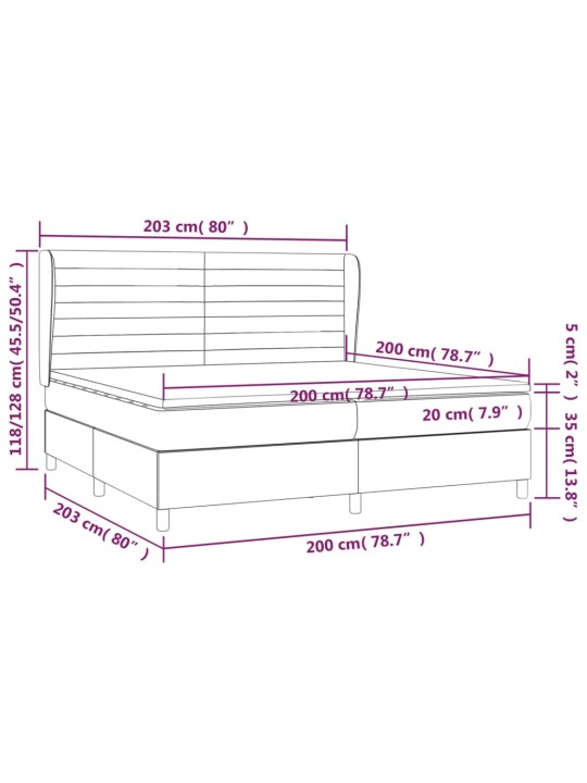 Box spring postel s matrací tmavě šedá 200x200 cm textil