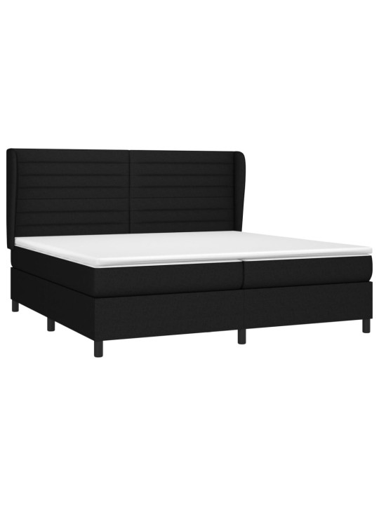 Box spring postel s matrací černá 200x200 cm textil