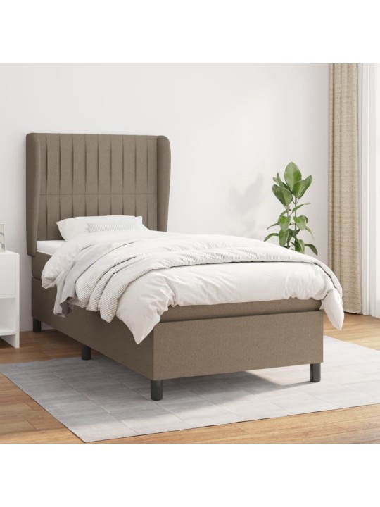 Box spring postel s matrací taupe 100 x 200 cm textil