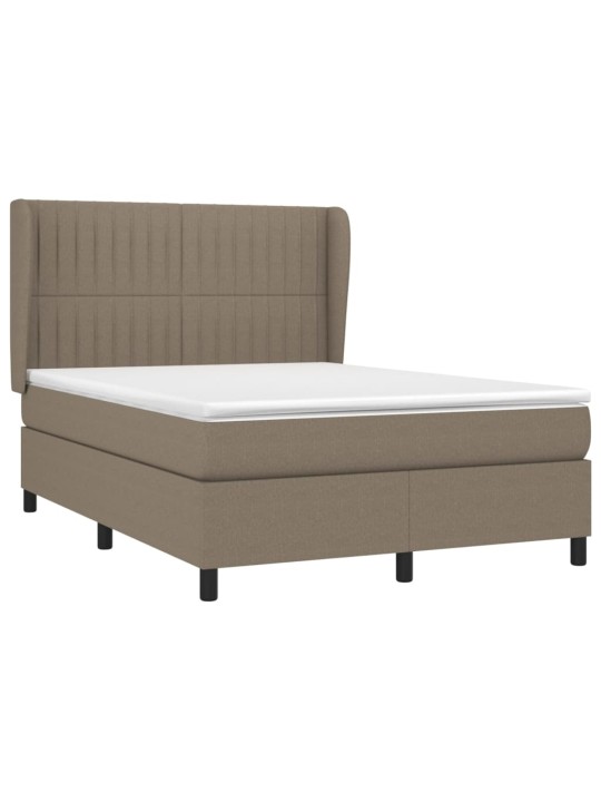 Box spring postel s matrací taupe 140x190 cm textil