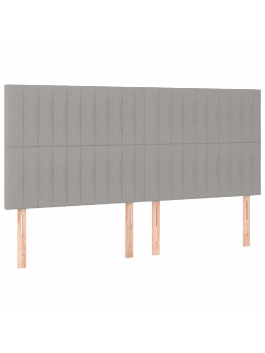 Box spring postel s matrací světle šedá 200 x 200 cm textil
