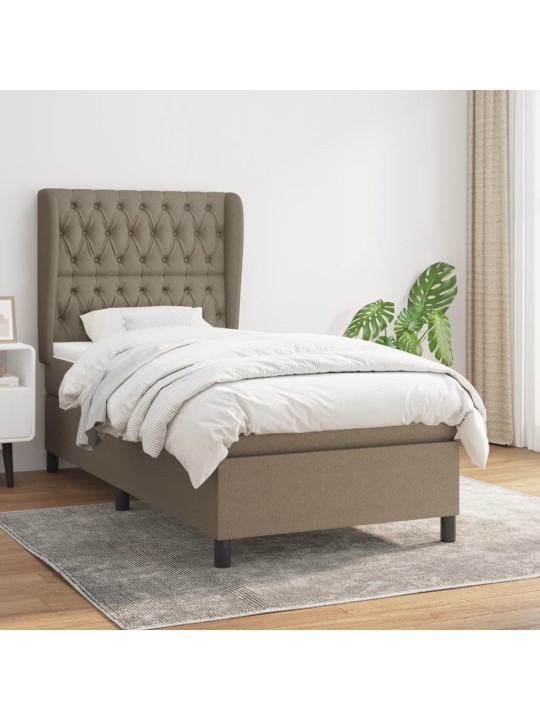 Box spring postel s matrací taupe 100 x 200 cm textil
