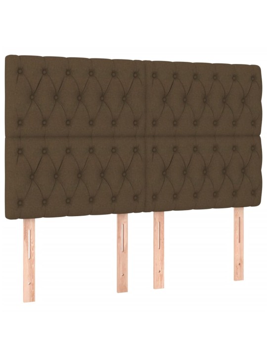 Box spring postel s matrací tmavě hnědá 140x190 cm textil