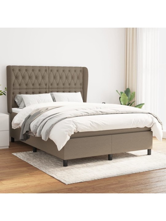 Box spring postel s matrací taupe 140x190 cm textil