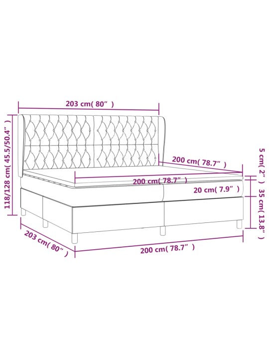 Box spring postel s matrací tmavě šedá 200x200 cm textil