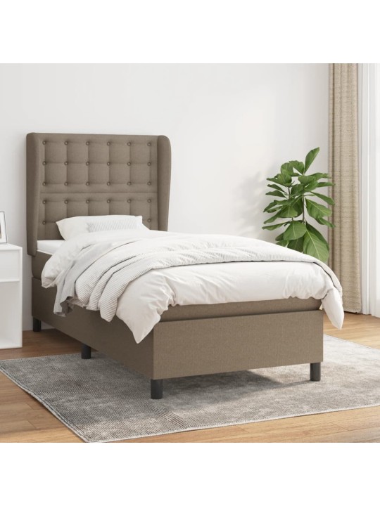 Box spring postel s matrací taupe 90x190 cm textil