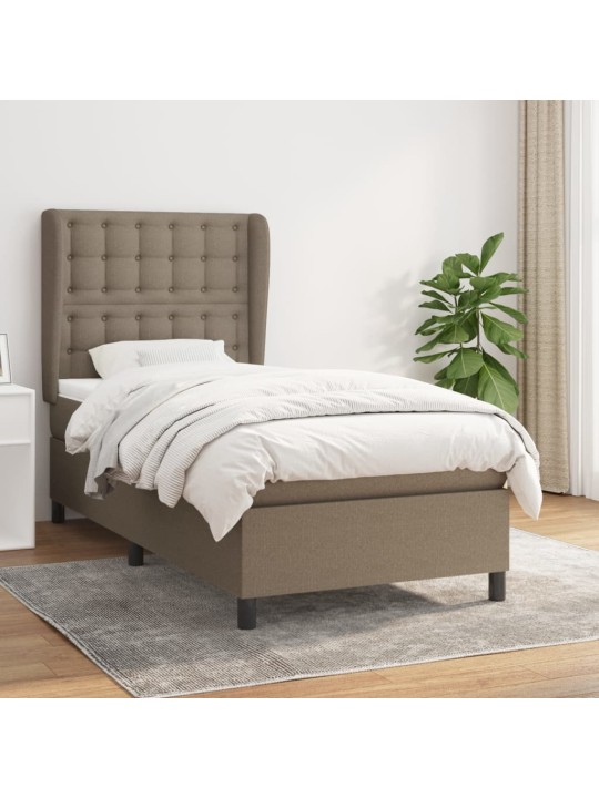 Box spring postel s matrací taupe 100 x 200 cm textil