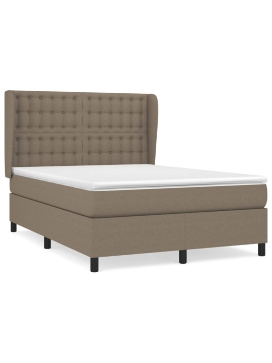 Box spring postel s matrací taupe 140x200 cm textil