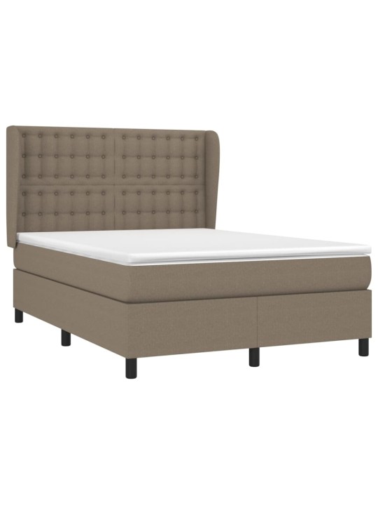 Box spring postel s matrací taupe 140x200 cm textil