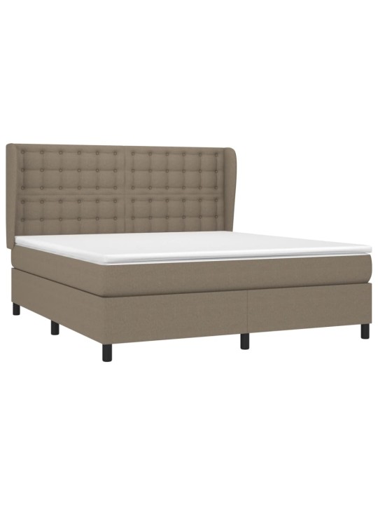 Box spring postel s matrací taupe 160x200 cm textil