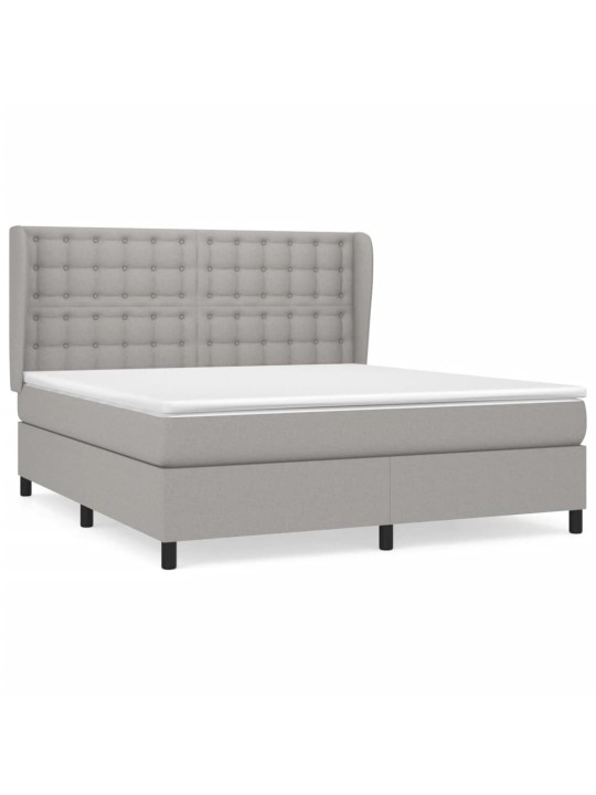 Box spring postel s matrací světle šedá 180 x 200 cm textil